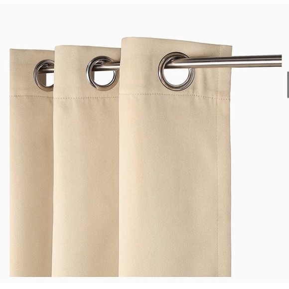 Blackout Curtains for Bedroom Beige 84 Inches Long Privacy & Noise Reducing - Picture 7 of 9